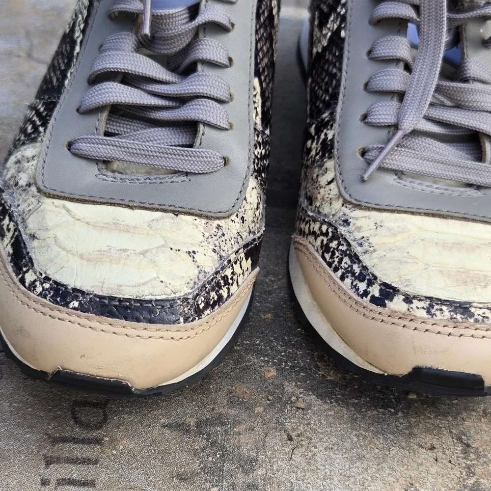 Coach Moonlight Anaconda/Nap Sz 9.5 Sneakers Nappa Leather Snake Emboss